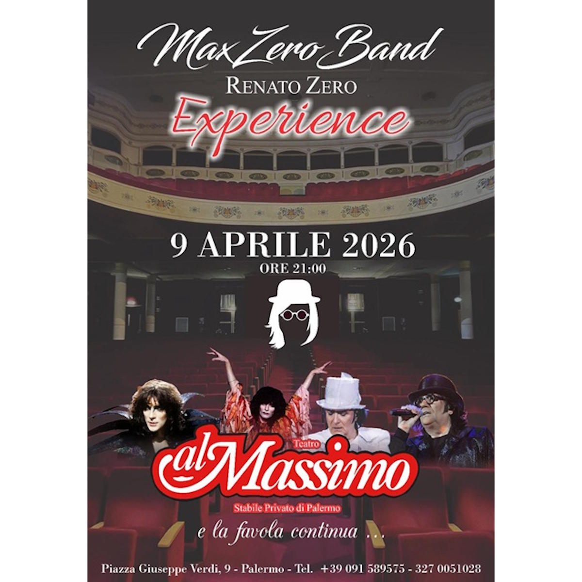 MaxZeroBand: Teatro Al Massimo Palermo l’emozione di Renato Zero rivive in uno spettacolo